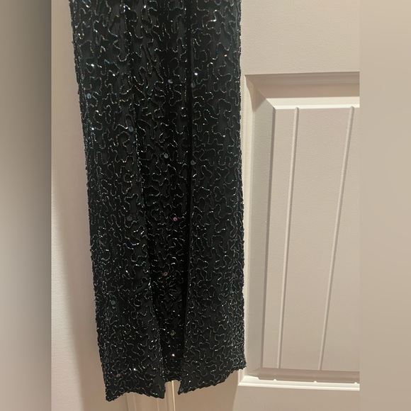 Cache iridescent beaded silk Gown formal backless prom homecoming eveningwear - Picture 6 of 16